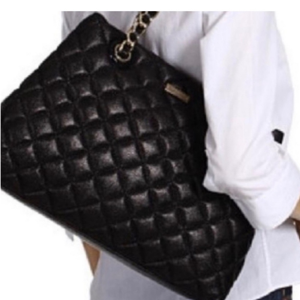 KATE SPADE Gold Coast Maryanne Quilted Leather Bag Black - Picture 12 of 12